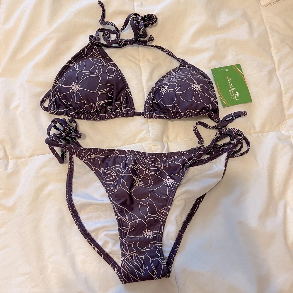 NWT BEACH JOY PURPLE BIKINI SIZE LARGE